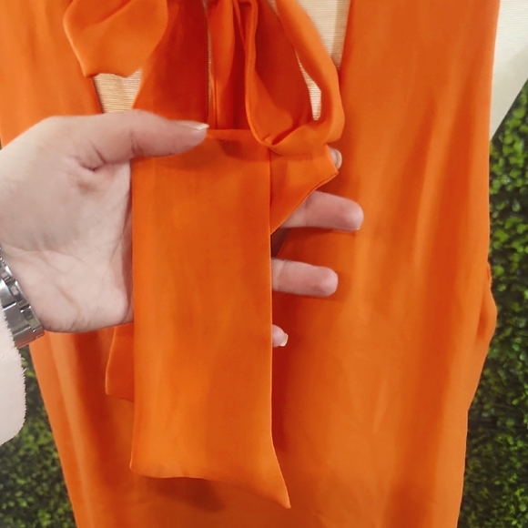 VENUS Orange Sleeveless Midi Sundress for Weddings Size Large - Picture 8 of 9